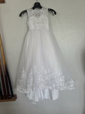 Short Sleeves Flower Girl Dress Wedding Lace Tulle Princess Kids Party Dress